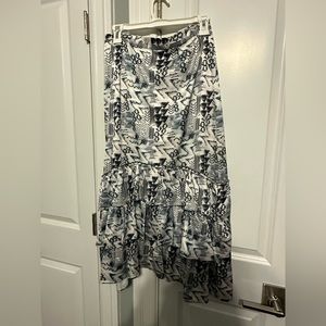 High low silk skirt